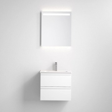Mobile bagno VIGO con lavabo + specchio da parete retroilluminato a LED, LED/10W/230V, IP44, bianco