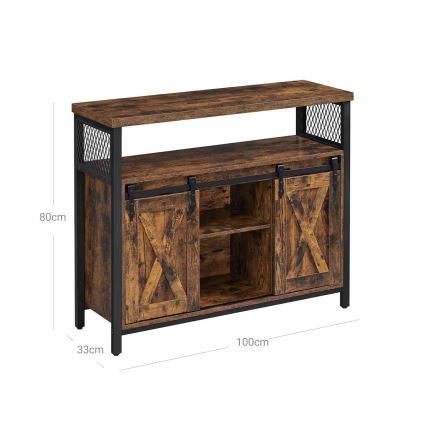 Mobile con ante scorrevoli FIRA 100x80x33 cm marrone/nero