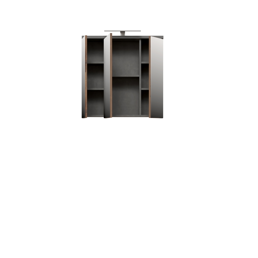 Mobile da bagno a parete con specchio VENOM antracite/marrone