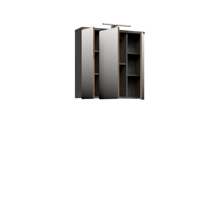 Mobile da bagno a parete con specchio VENOM antracite/marrone