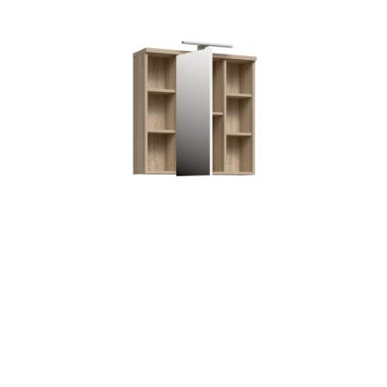 Mobile da bagno a parete con specchio VENOM bianco/rovere sonoma