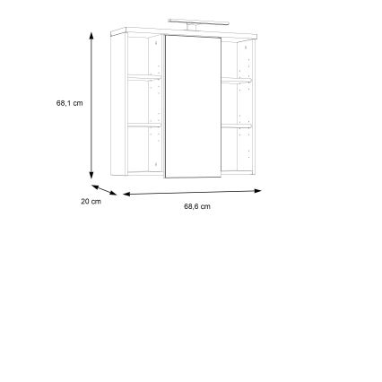 Mobile da bagno a parete con specchio VENOM bianco/rovere sonoma