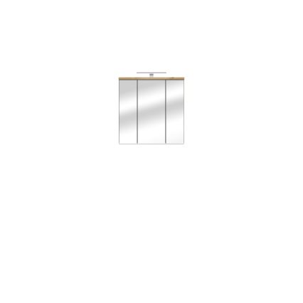 Mobile da bagno a parete con specchio VENOM verde/rovere artisan