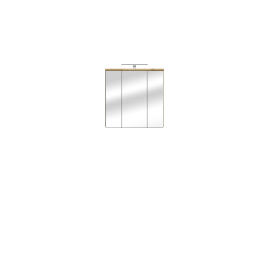 Mobile da bagno a parete con specchio VENOM verde/rovere artisan