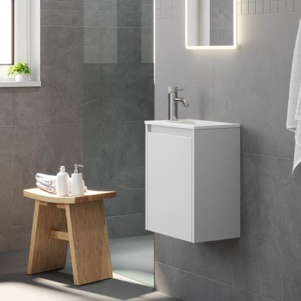 Mobile da bagno con lavabo COMO 40 cm, bianco opaco