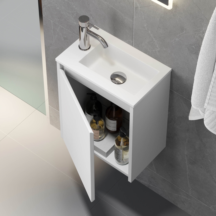 Mobile da bagno con lavabo COMO 40 cm, bianco opaco