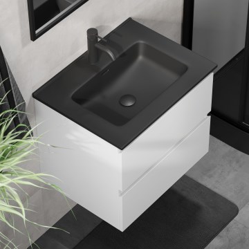 Mobile da bagno con lavabo CONOR 61 cm bianco/nero