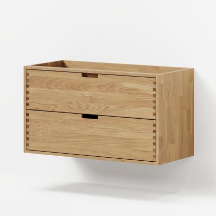 Mobile da bagno con lavabo GRIBSKOV 100 cm beige/rovere/bianco