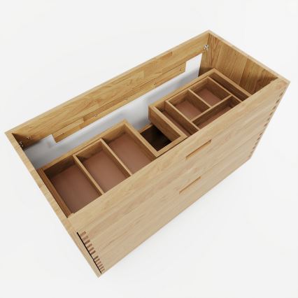 Mobile da bagno con lavabo GRIBSKOV 100 cm beige/rovere/bianco