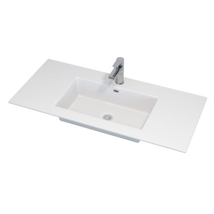 Mobile da bagno con lavabo GRIBSKOV 100 cm marrone/rovere/bianco