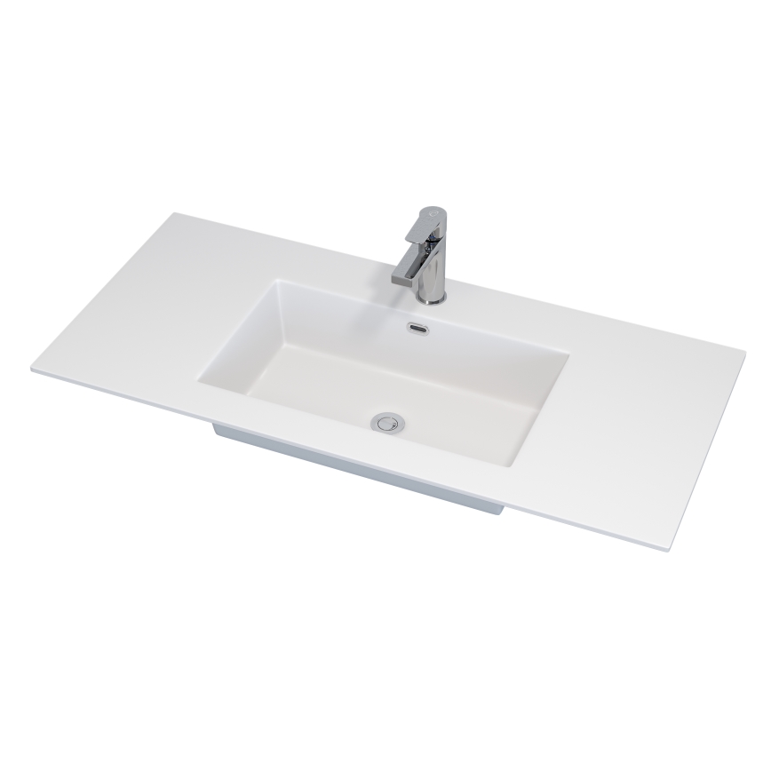 Mobile da bagno con lavabo GRIBSKOV 100 cm marrone/rovere/bianco