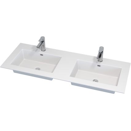 Mobile da bagno con lavabo GRIBSKOV 120 cm beige/rovere/bianco