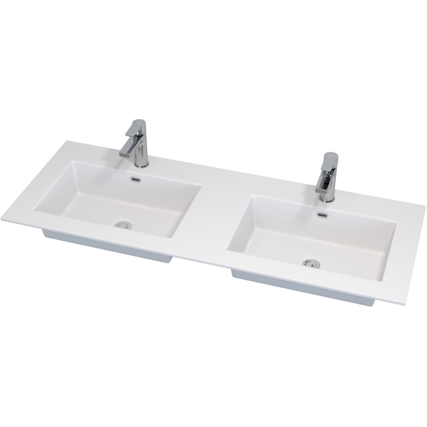 Mobile da bagno con lavabo GRIBSKOV 120 cm beige/rovere/bianco