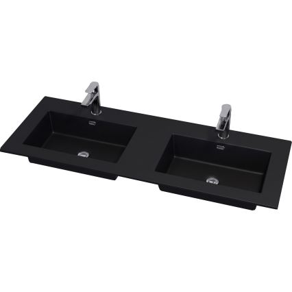 Mobile da bagno con lavabo GRIBSKOV 120 cm beige/rovere/nero