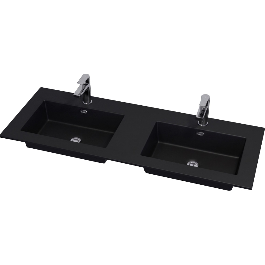 Mobile da bagno con lavabo GRIBSKOV 120 cm beige/rovere/nero