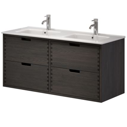 Mobile da bagno con lavabo GRIBSKOV 120 cm, marrone/rovere/bianco