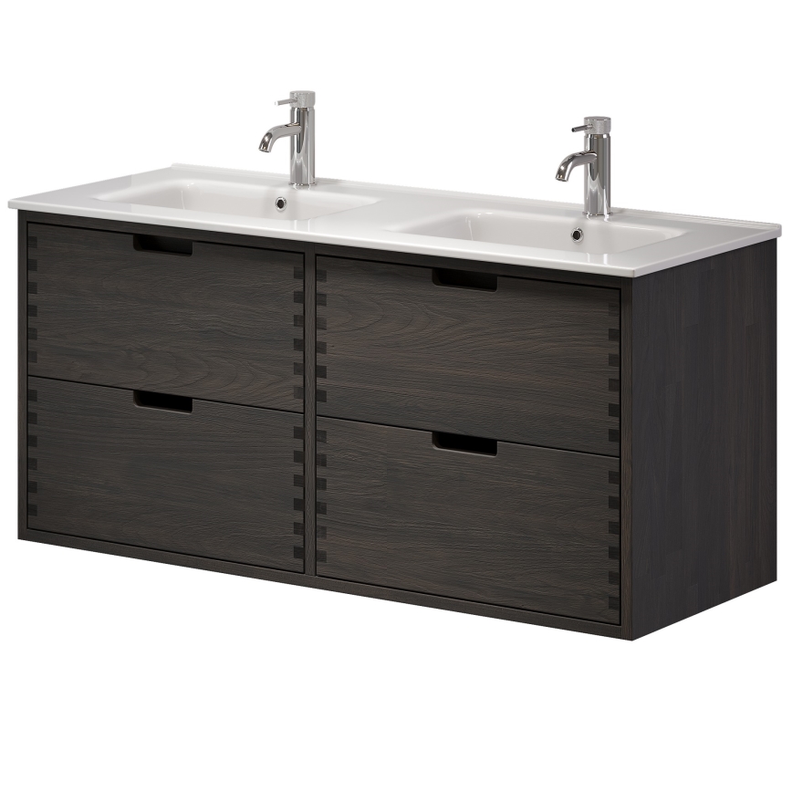 Mobile da bagno con lavabo GRIBSKOV 120 cm, marrone/rovere/bianco