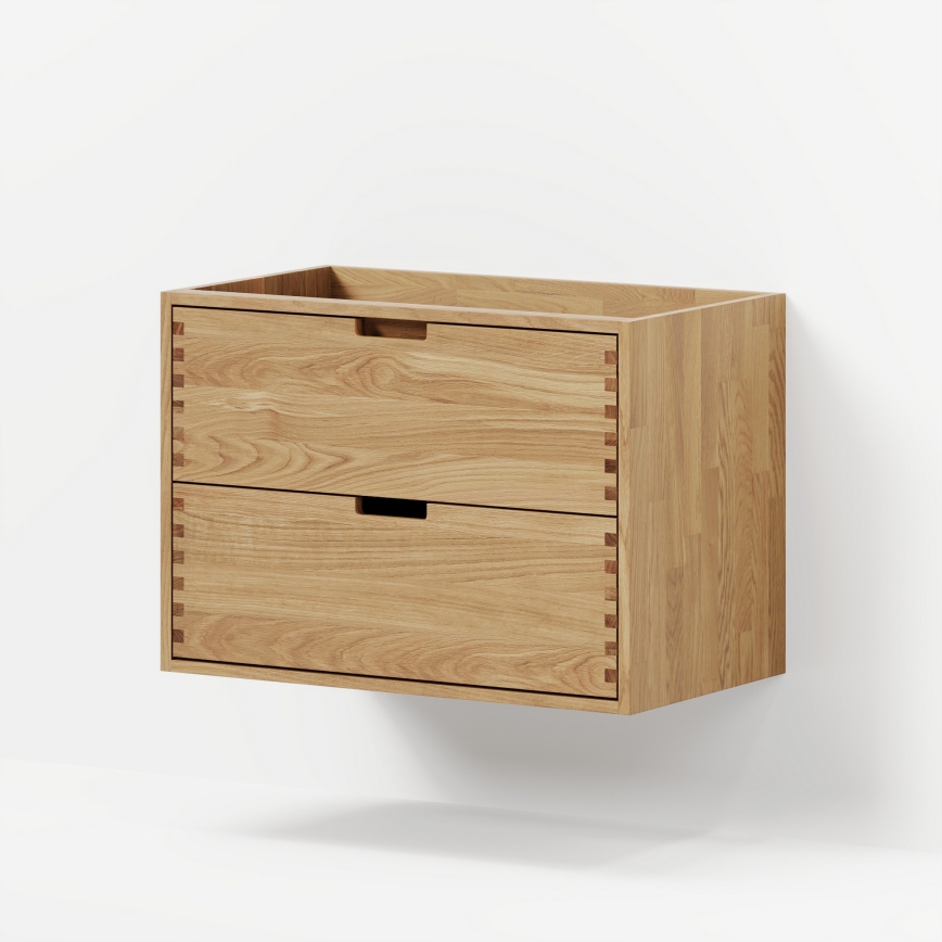 Mobile da bagno con lavabo GRIBSKOV 80 cm beige/rovere/bianco