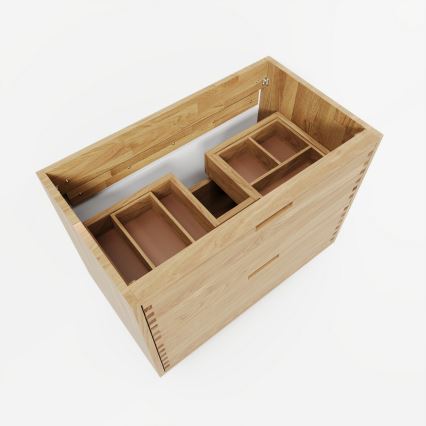 Mobile da bagno con lavabo GRIBSKOV 80 cm beige/rovere/bianco