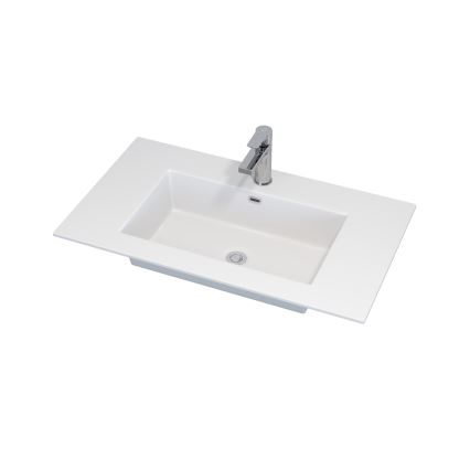 Mobile da bagno con lavabo GRIBSKOV 80 cm beige/rovere/bianco