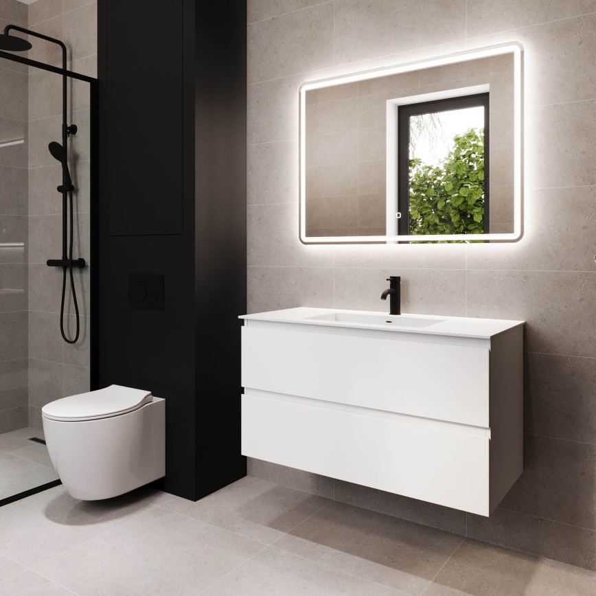 Mobile da bagno con lavabo HELSINKI 100 cm bianco