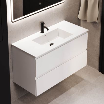Mobile da bagno con lavabo HELSINKI 100 cm bianco