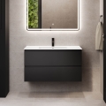 Mobile da bagno con lavabo HELSINKI 100 cm nero