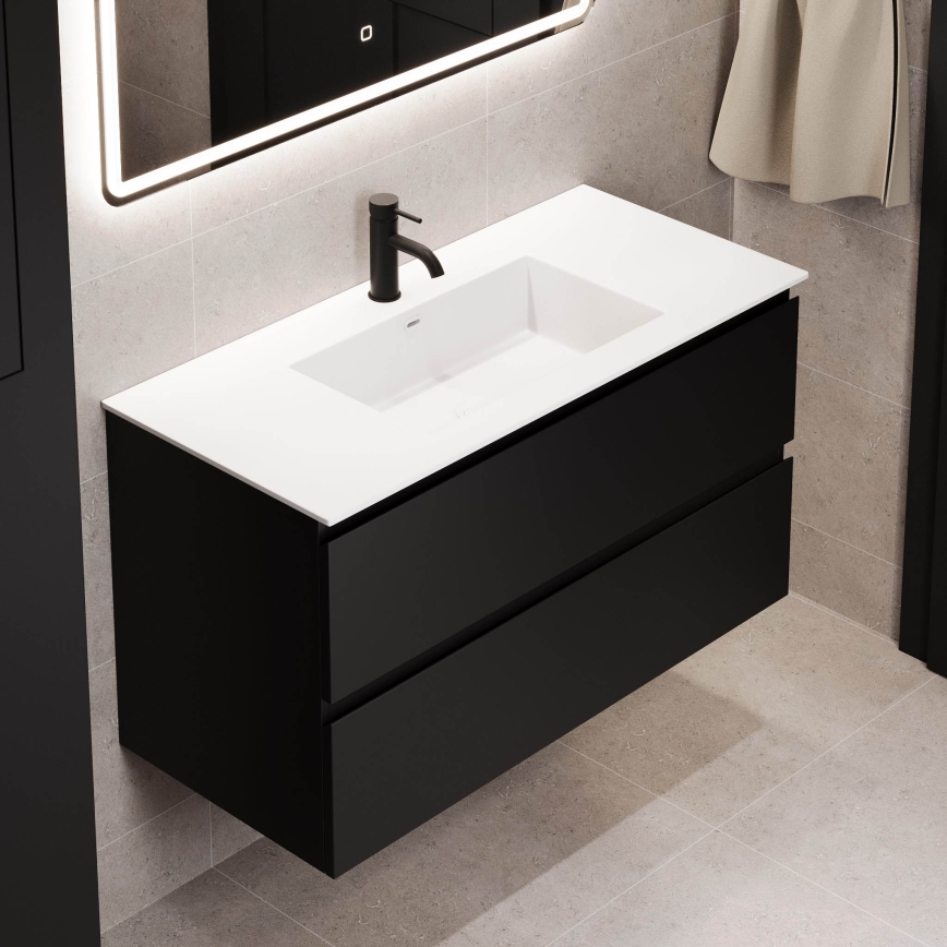 Mobile da bagno con lavabo HELSINKI 100 cm nero