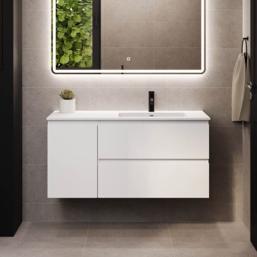 Mobile da bagno con lavabo HELSINKI 115 cm destro/bianco