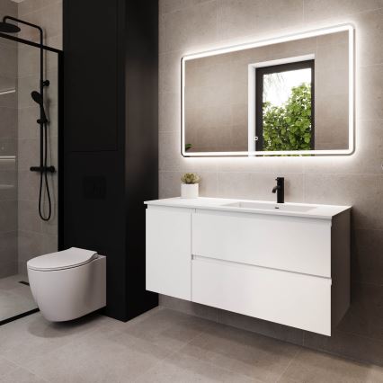 Mobile da bagno con lavabo HELSINKI 115 cm destro/bianco