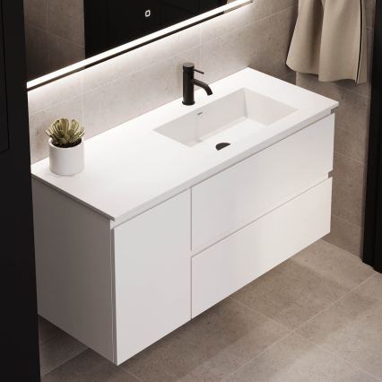 Mobile da bagno con lavabo HELSINKI 115 cm destro/bianco