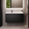 Mobile da bagno con lavabo HELSINKI 115 cm sinistro/nero