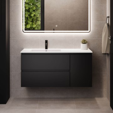Mobile da bagno con lavabo HELSINKI 115 cm sinistro/nero