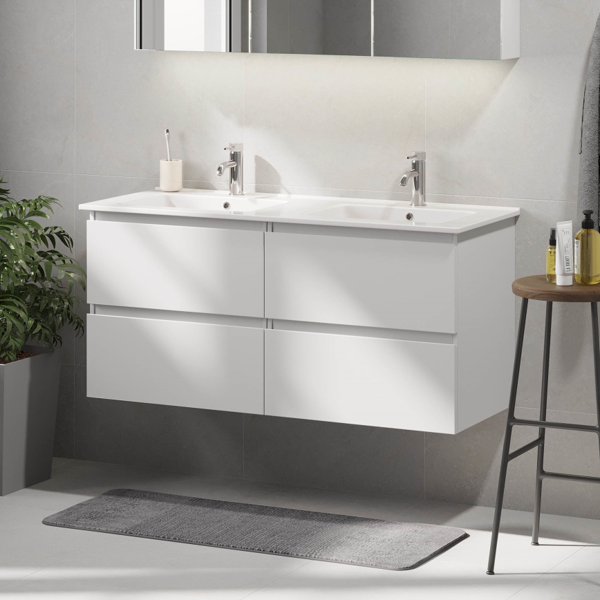 Mobile da bagno con lavabo HELSINKI 120 cm, bianco