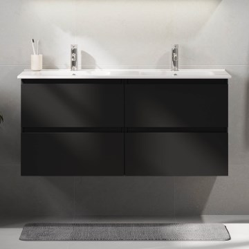 Mobile da bagno con lavabo HELSINKI 120 cm nero