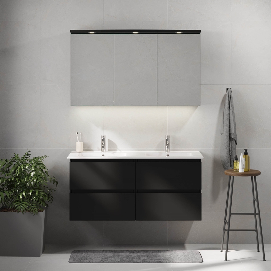 Mobile da bagno con lavabo HELSINKI 120 cm nero