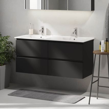 Mobile da bagno con lavabo HELSINKI 120 cm nero
