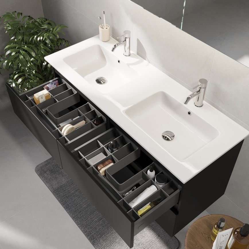 Mobile da bagno con lavabo HELSINKI 120 cm nero