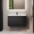 Mobile da bagno con lavabo HELSINKI 120 cm nero
