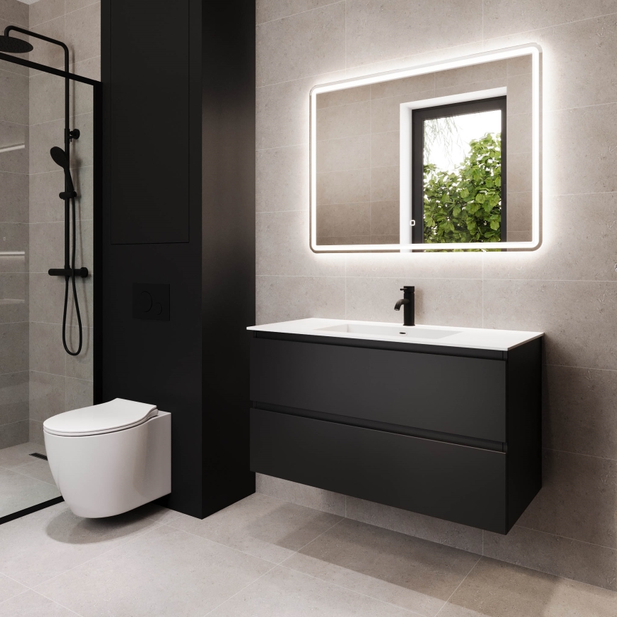 Mobile da bagno con lavabo HELSINKI 120 cm nero
