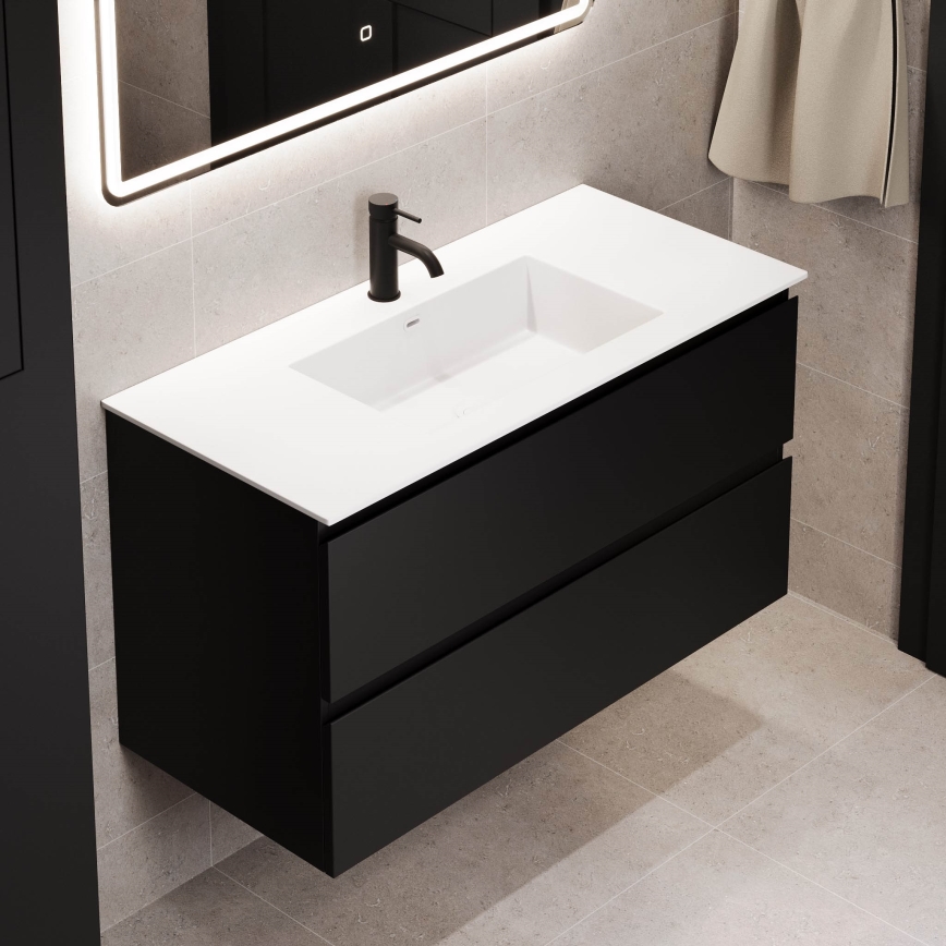 Mobile da bagno con lavabo HELSINKI 120 cm nero