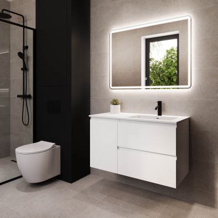Mobile da bagno con lavabo HELSINKI 95 cm destro/bianco