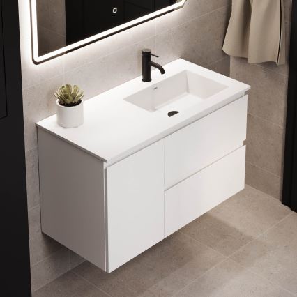 Mobile da bagno con lavabo HELSINKI 95 cm destro/bianco