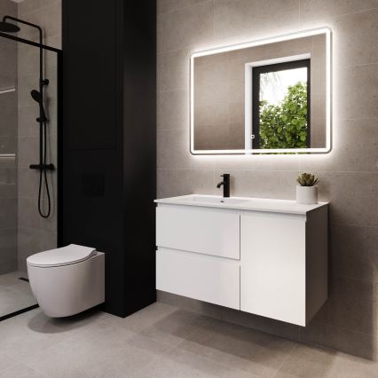 Mobile da bagno con lavabo HELSINKI 95 cm sinistro/bianco
