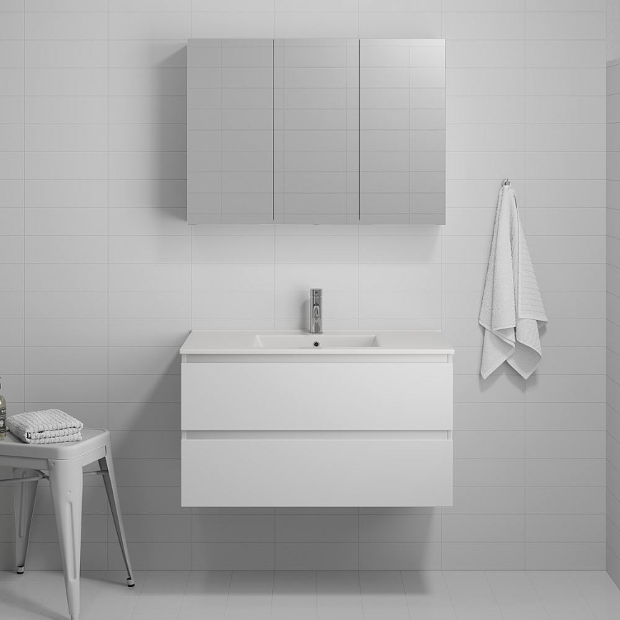 Mobile da bagno con lavabo HENRY 91 cm bianco