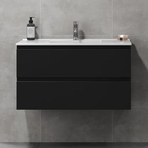 Mobile da bagno con lavabo HENRY 91 cm nero