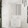 Mobile da bagno con lavabo KATE + armadietto con specchio + pensile da parete bianco