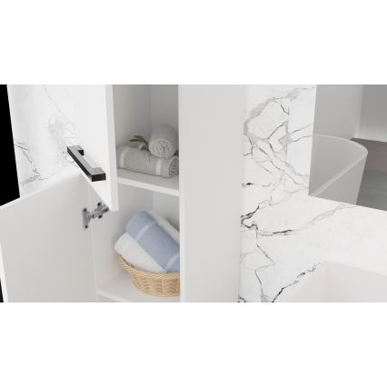 Mobile da bagno con lavabo KATE + armadietto con specchio + pensile da parete bianco