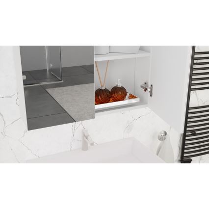 Mobile da bagno con lavabo KATE + armadietto con specchio + pensile da parete bianco