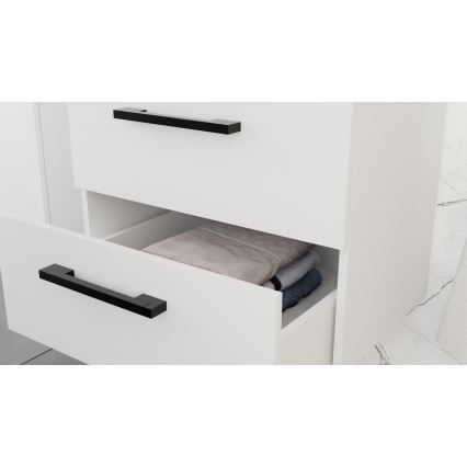 Mobile da bagno con lavabo KATE + armadietto con specchio + pensile da parete bianco